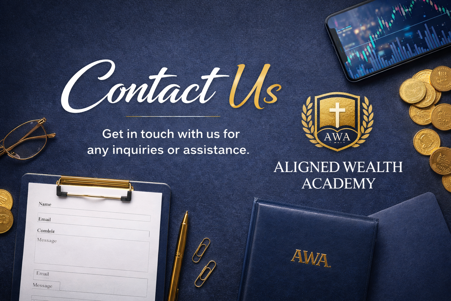 Aligned Wealth Academy contact page design